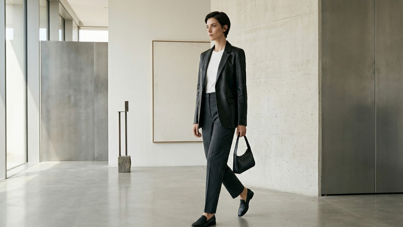 The 90s Minimalist Shift and the Rise of the Leather Blazer