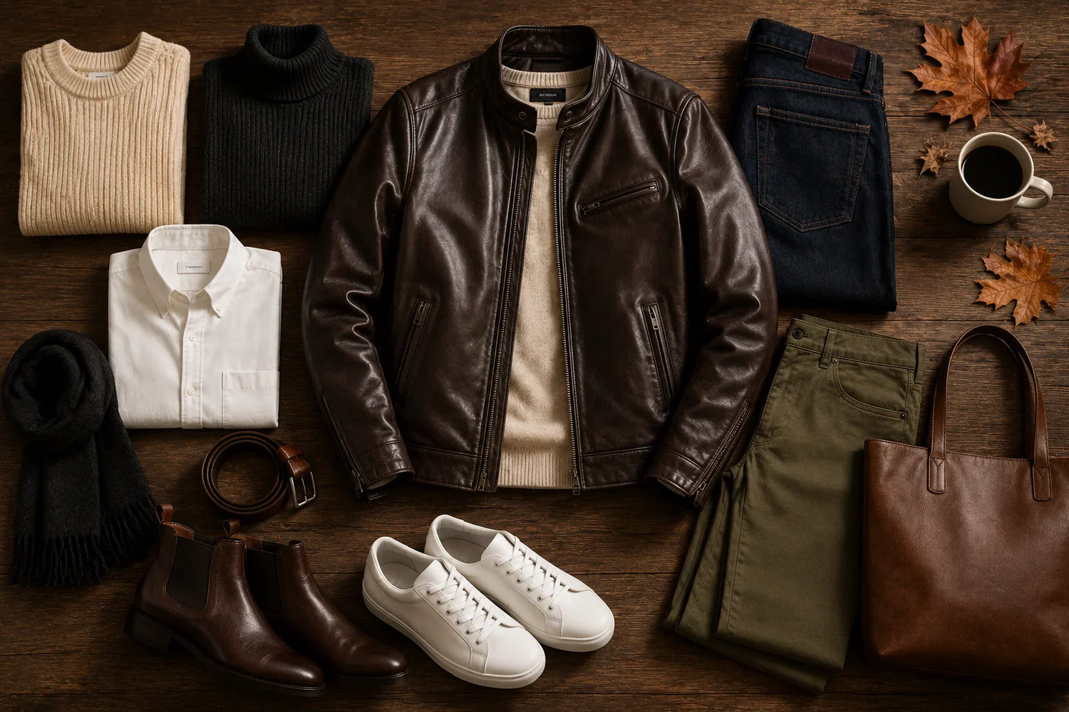 The Fall Capsule Wardrobe Built Around a Leather Jacket