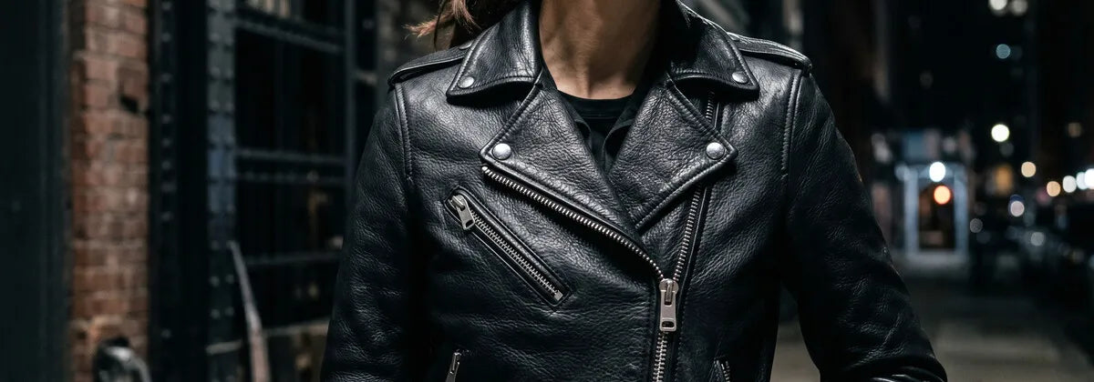 Perfecto cuir femme — Vestes biker en agneau véritable