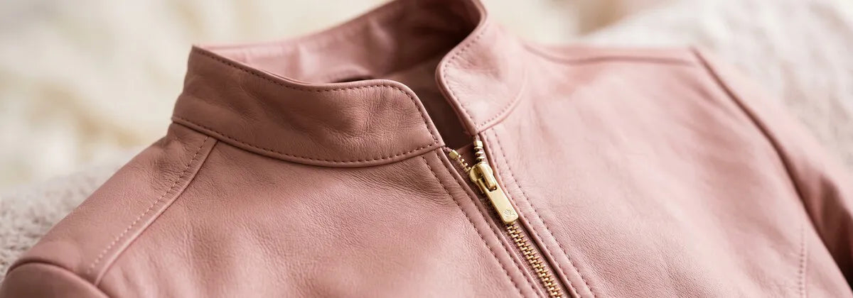 Vestes en Cuir Rose pour Femme