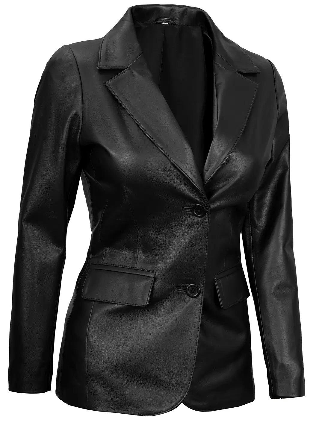 Black leather blazer