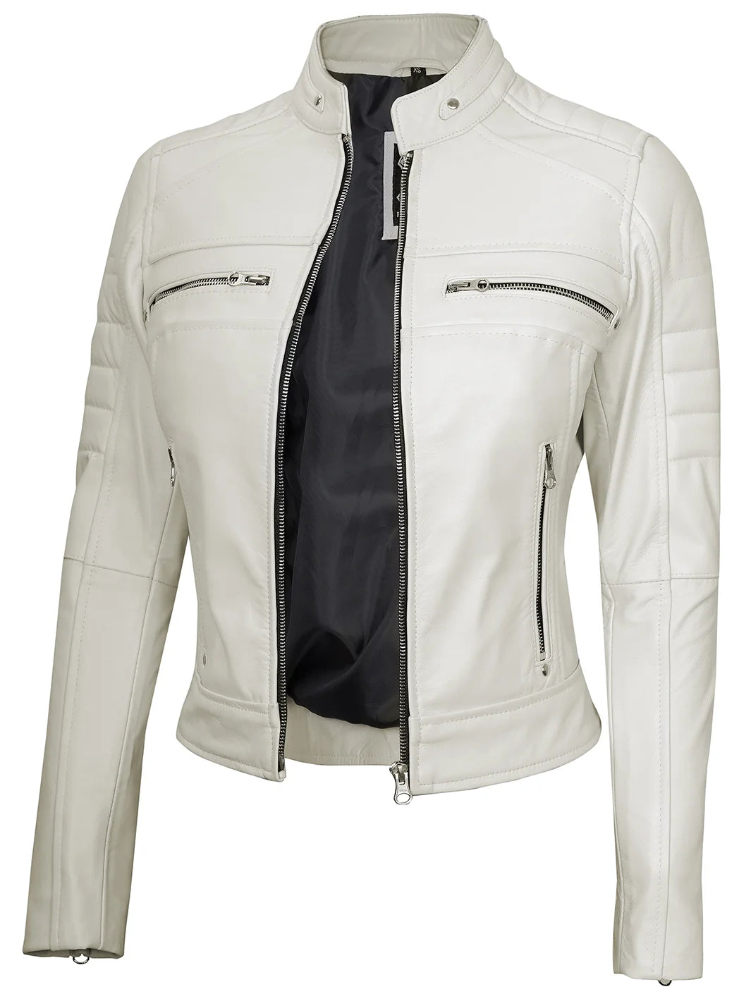 Cafe racer real leather biker jacket