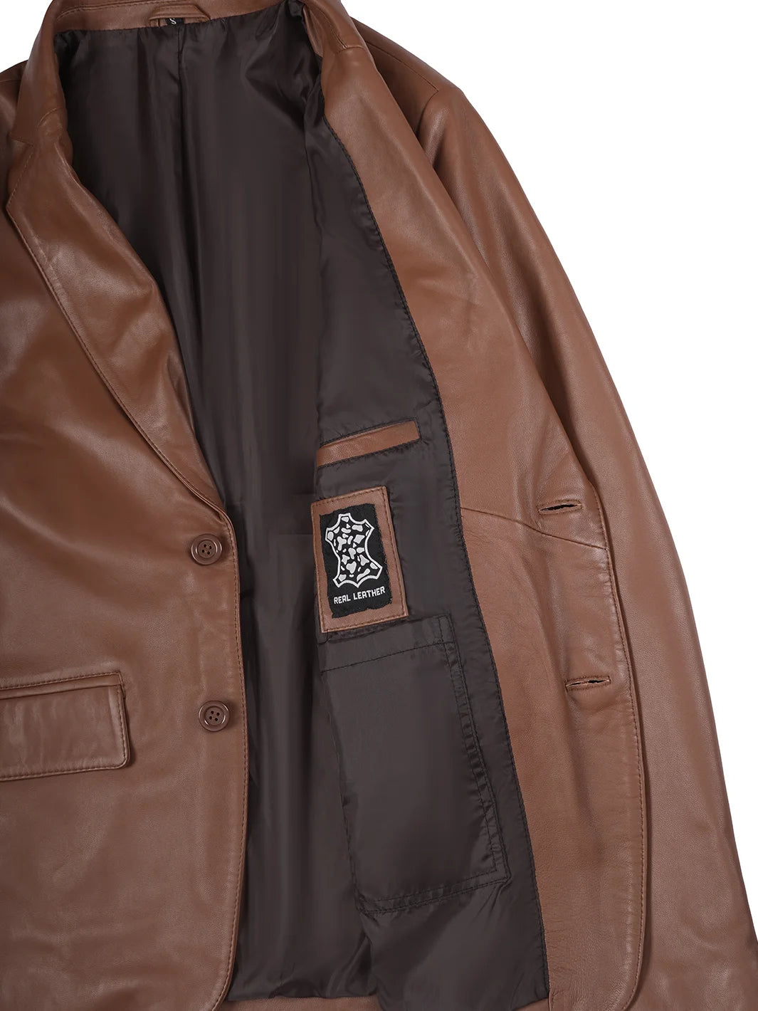 Mens Brown Leather Blazer