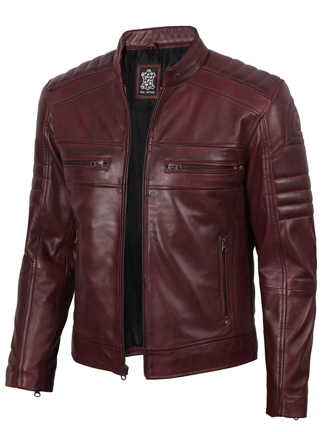 Blouson Café Racer, bordeaux pour homme