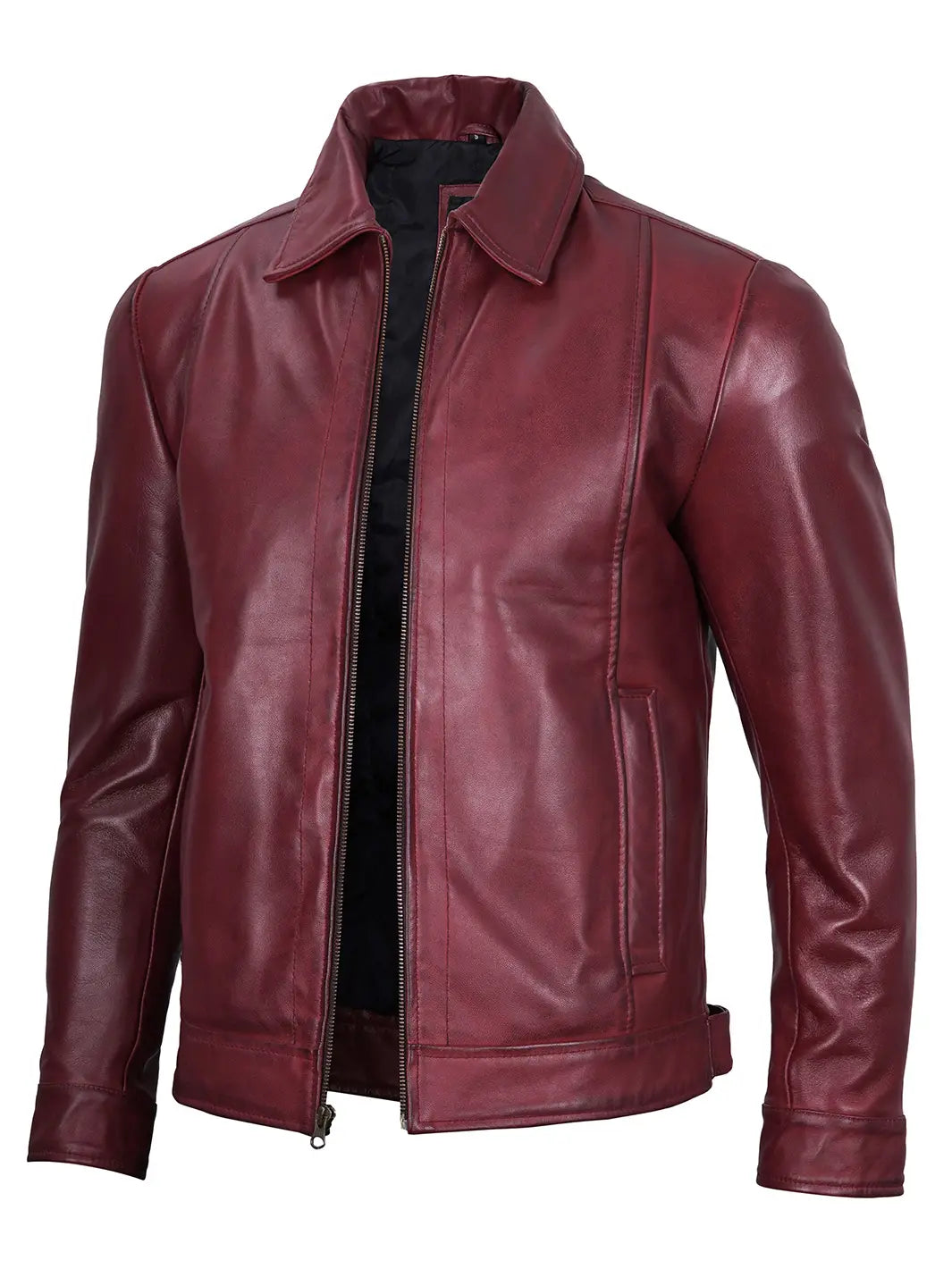 Mens biker leather jacket