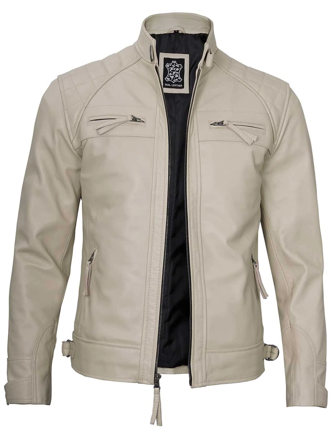 Mens cafe racer leather jacket