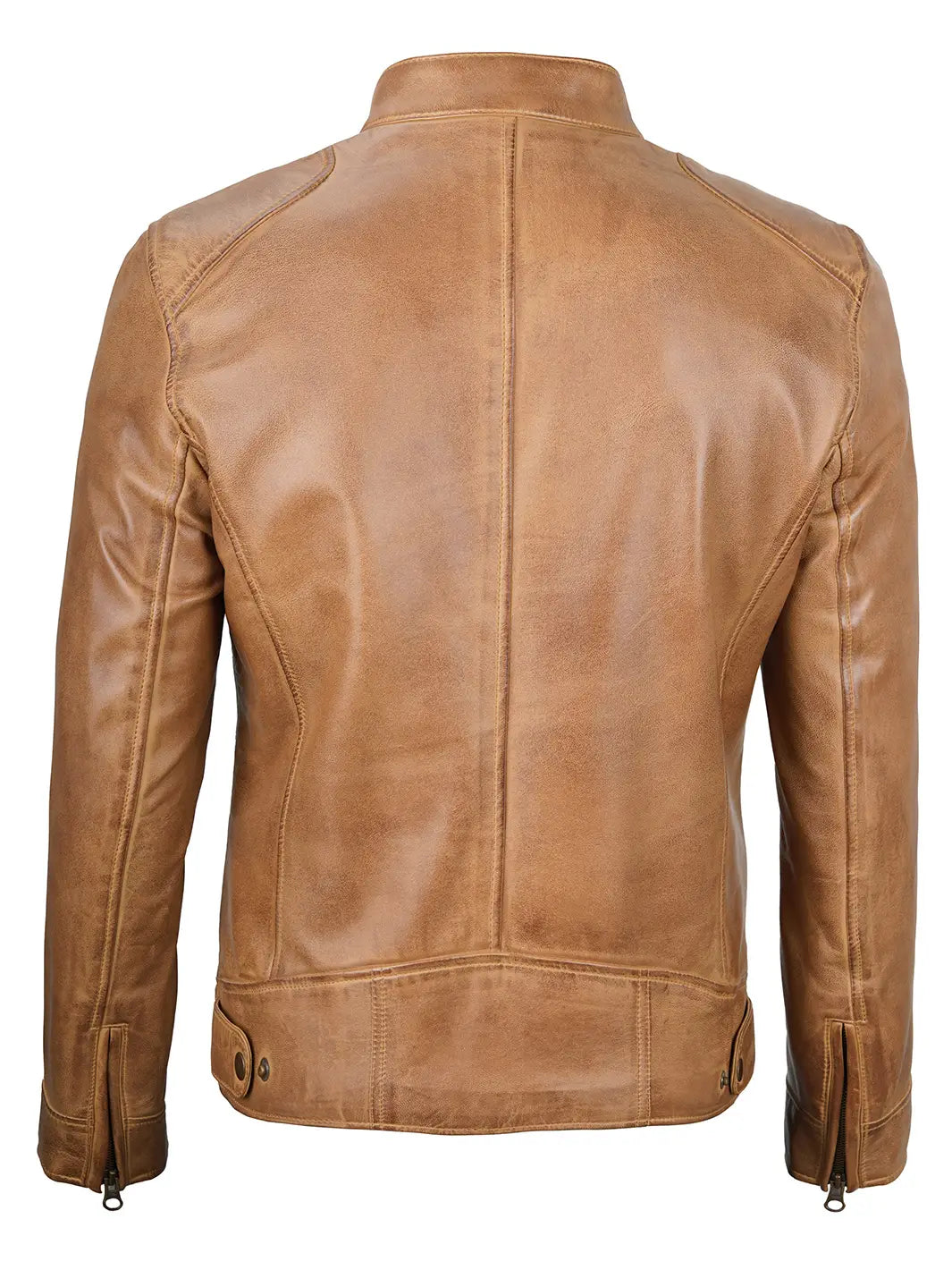 Mens camel brown leather jacket