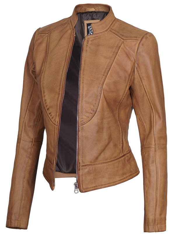 Womens Cafe Racer Leather Jacket