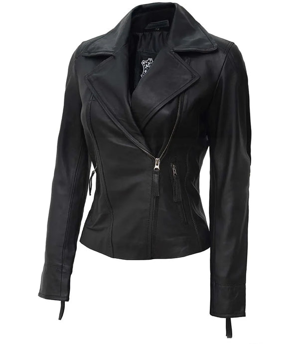 Black leather jacket women