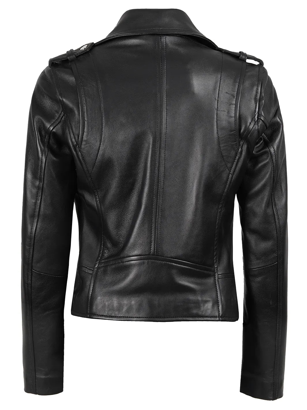 Women's Black Asymmetrical Leather Motorcycle Jacket