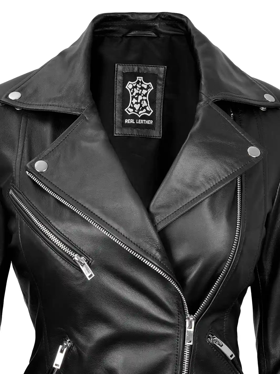 Women biker leather jacket