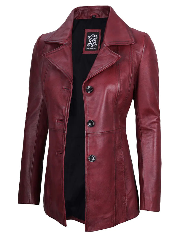 Women leather blazer