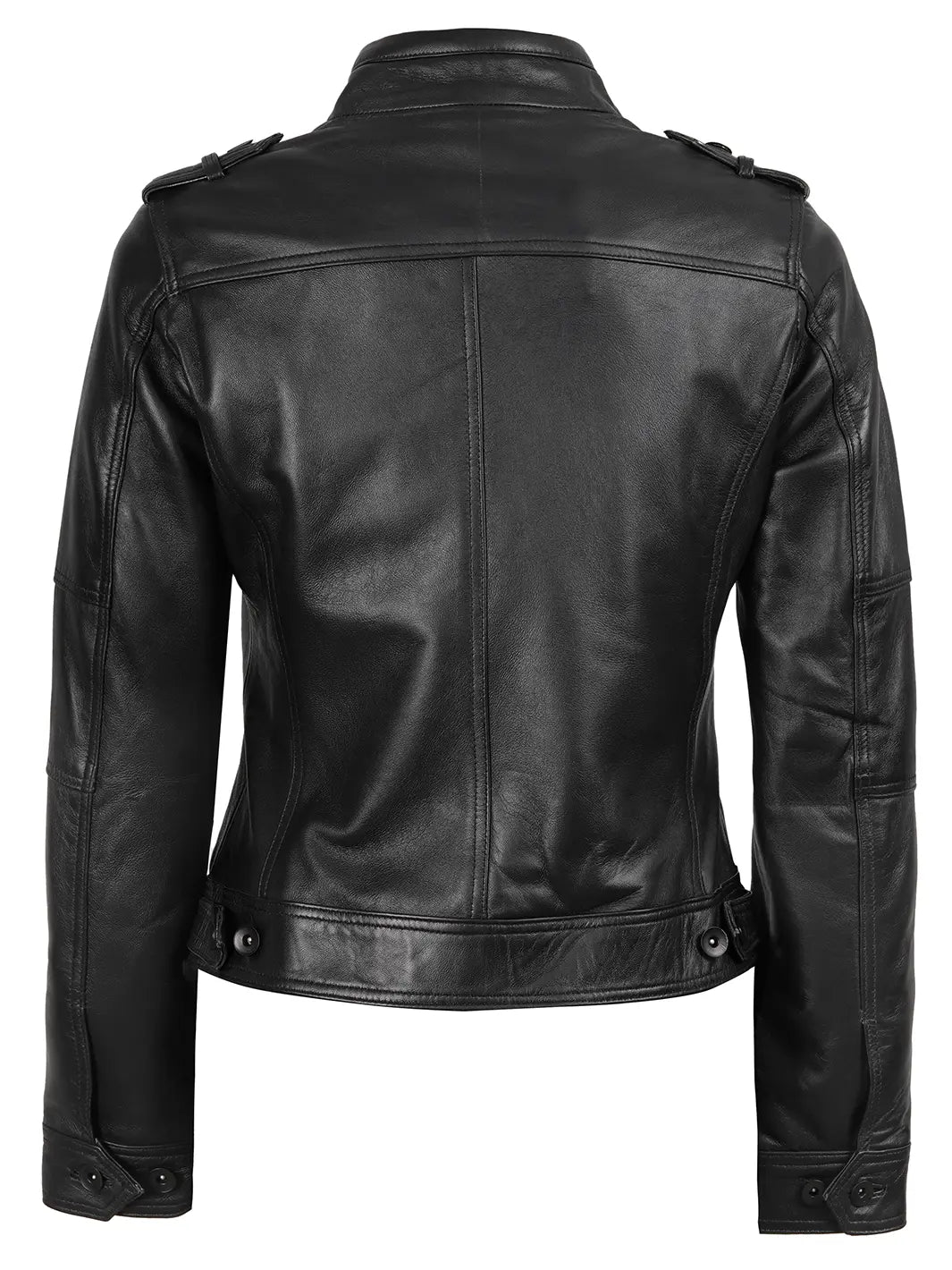 Womens Black Cafe Racer Leather Jacket