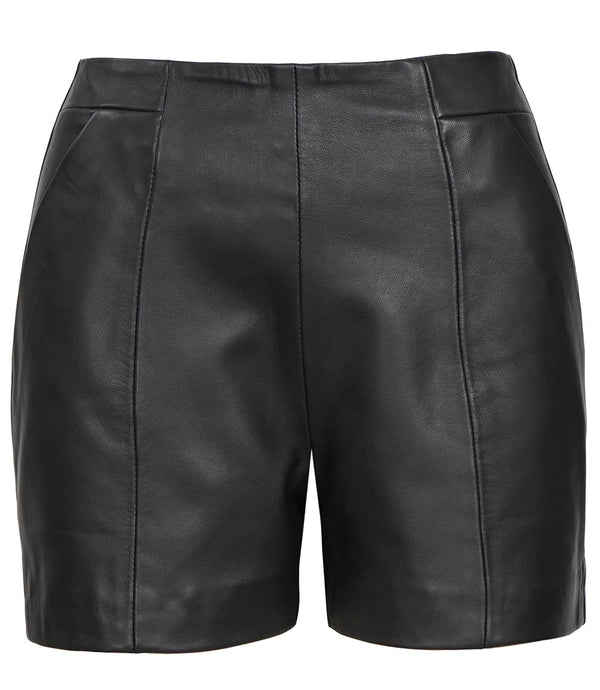 Womens_Black_Leather_Shorts_High