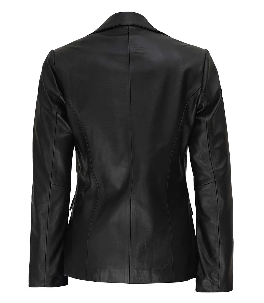 Womens black Leather Coat