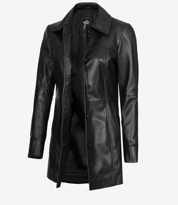 leather coat womens