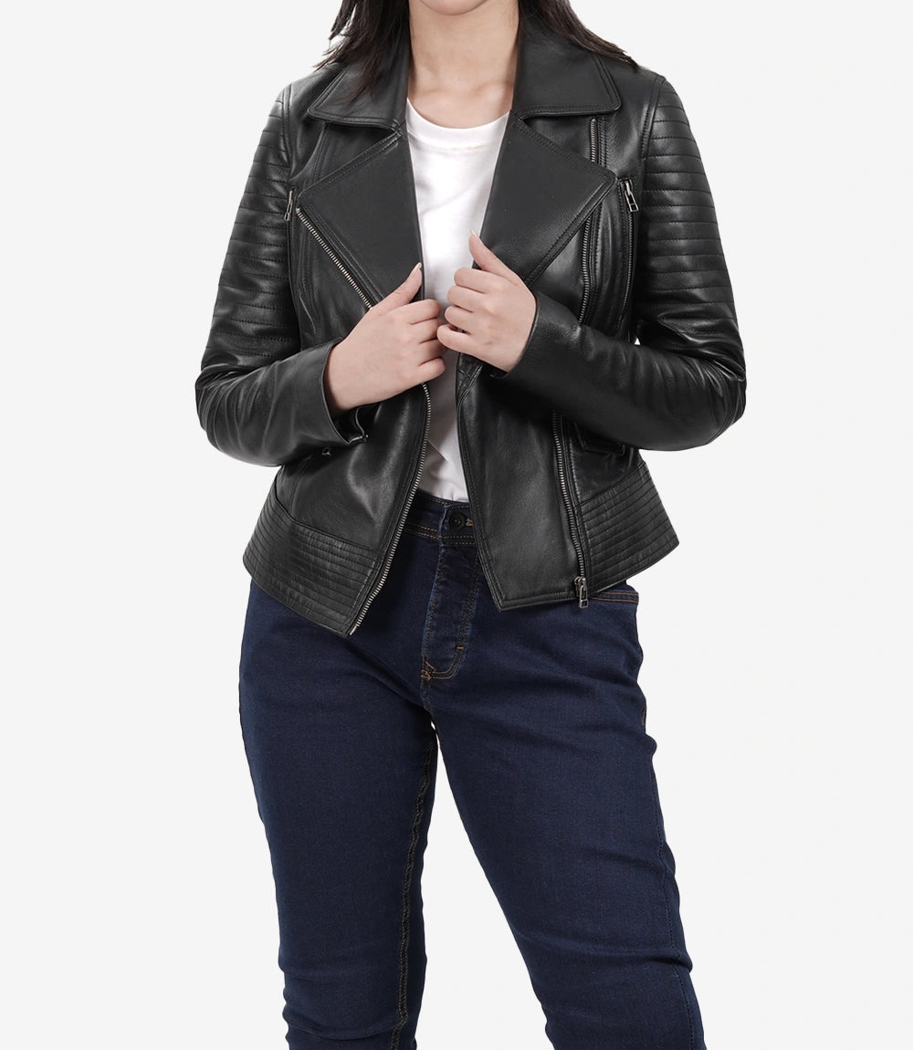 biker jacket womens black