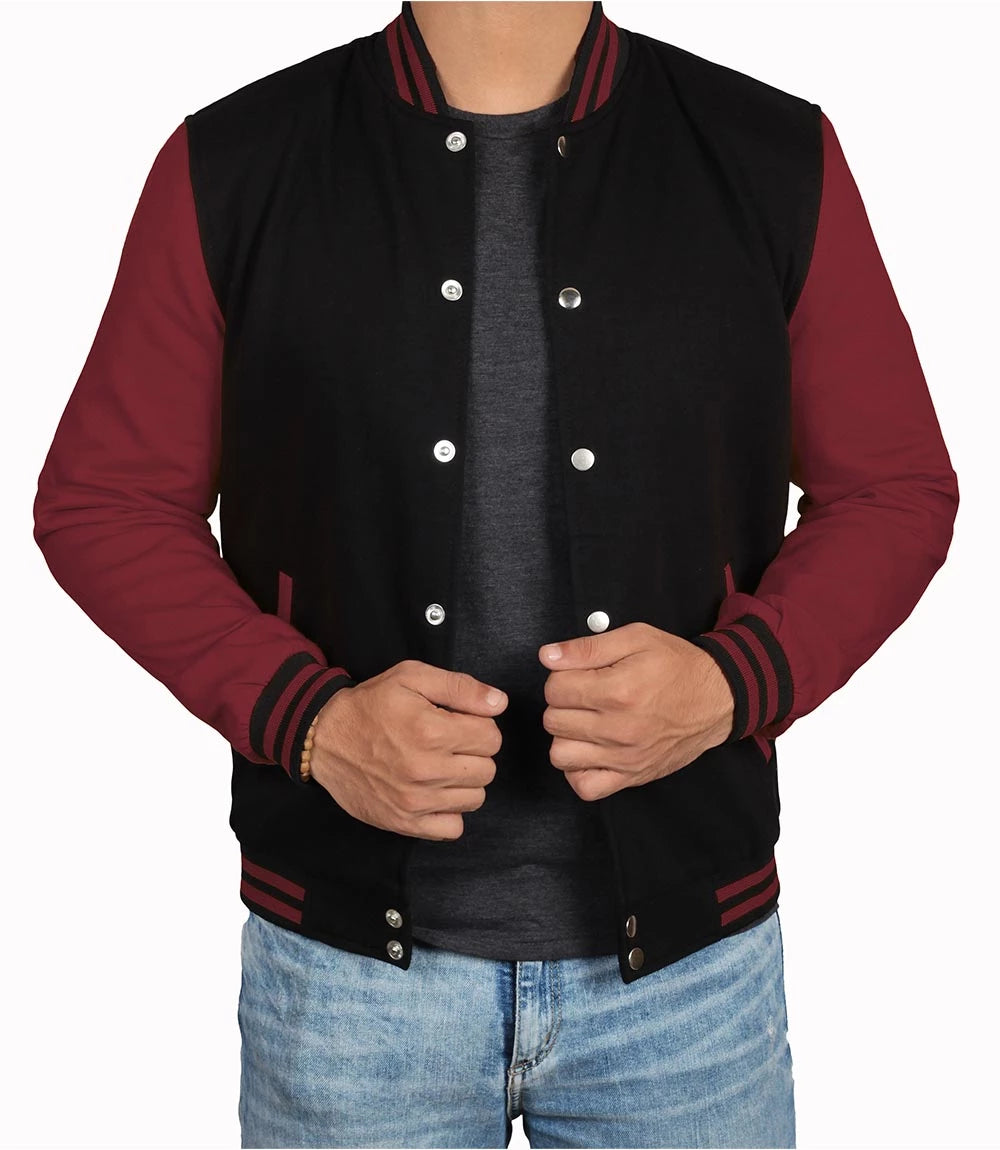 Veste universitaire noire et grise pour hommes 