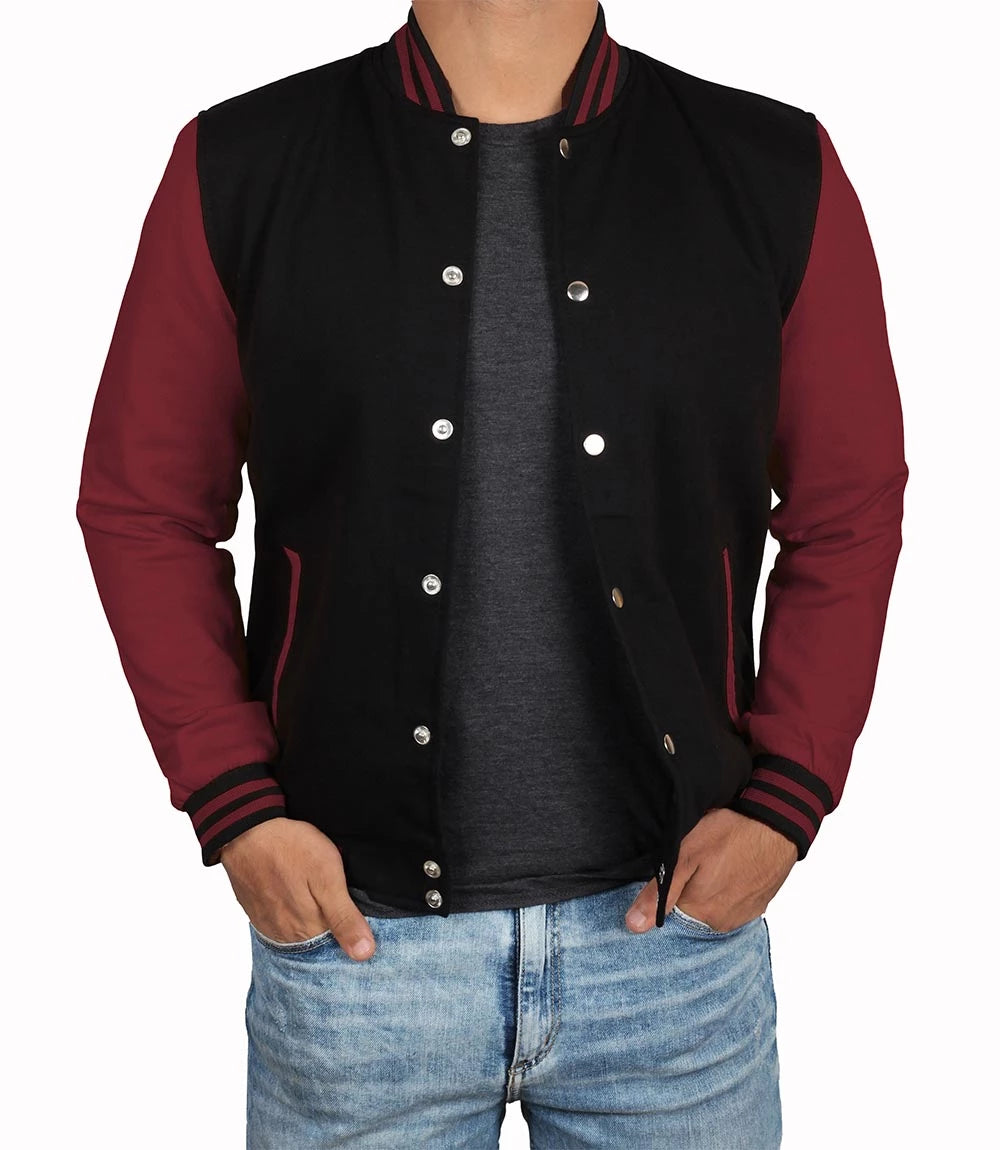 Veste universitaire noire et grise pour hommes 