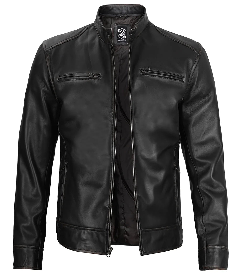 Veste Café Racer Noire Homme Dodge