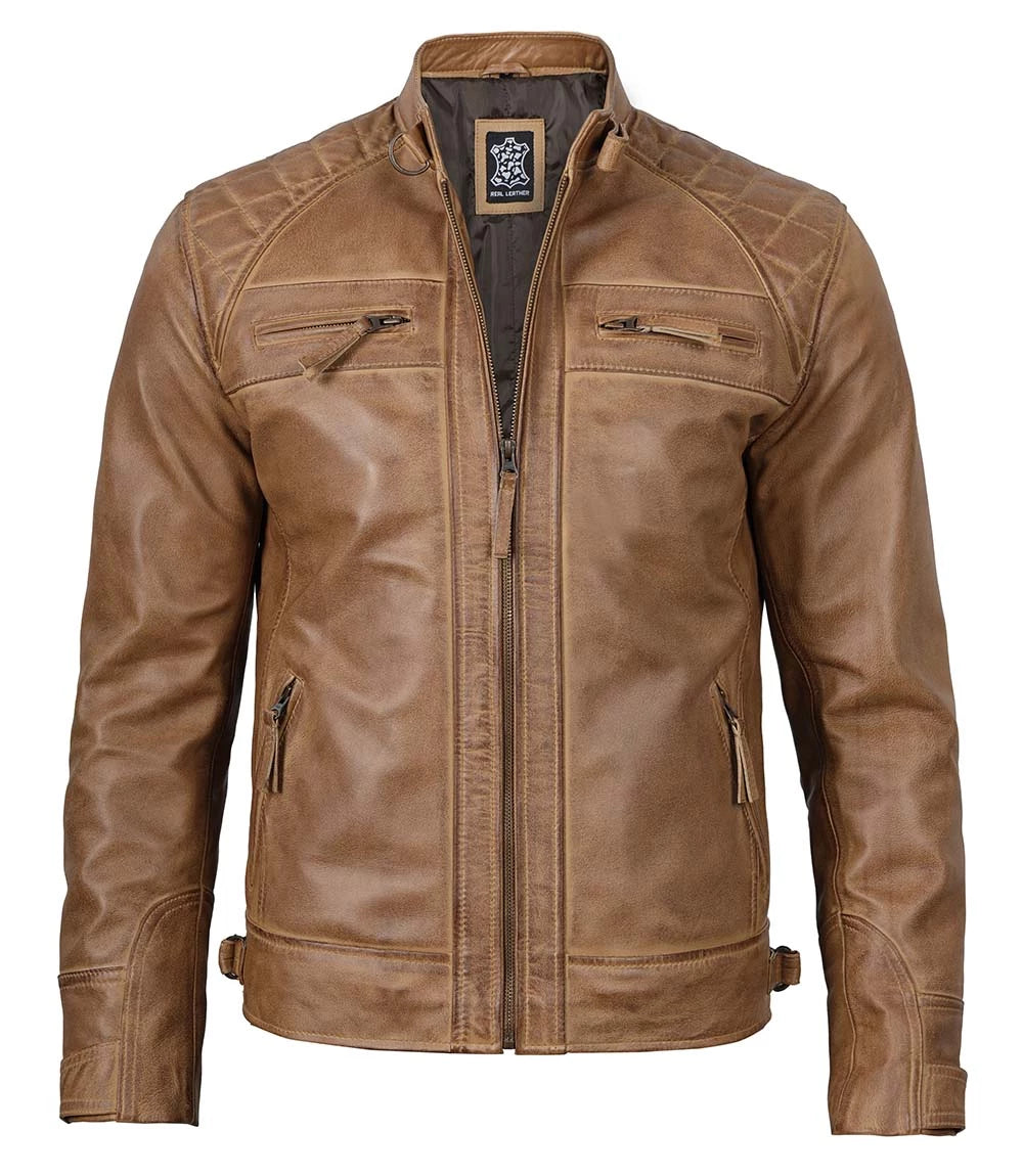 camel leather jacket men