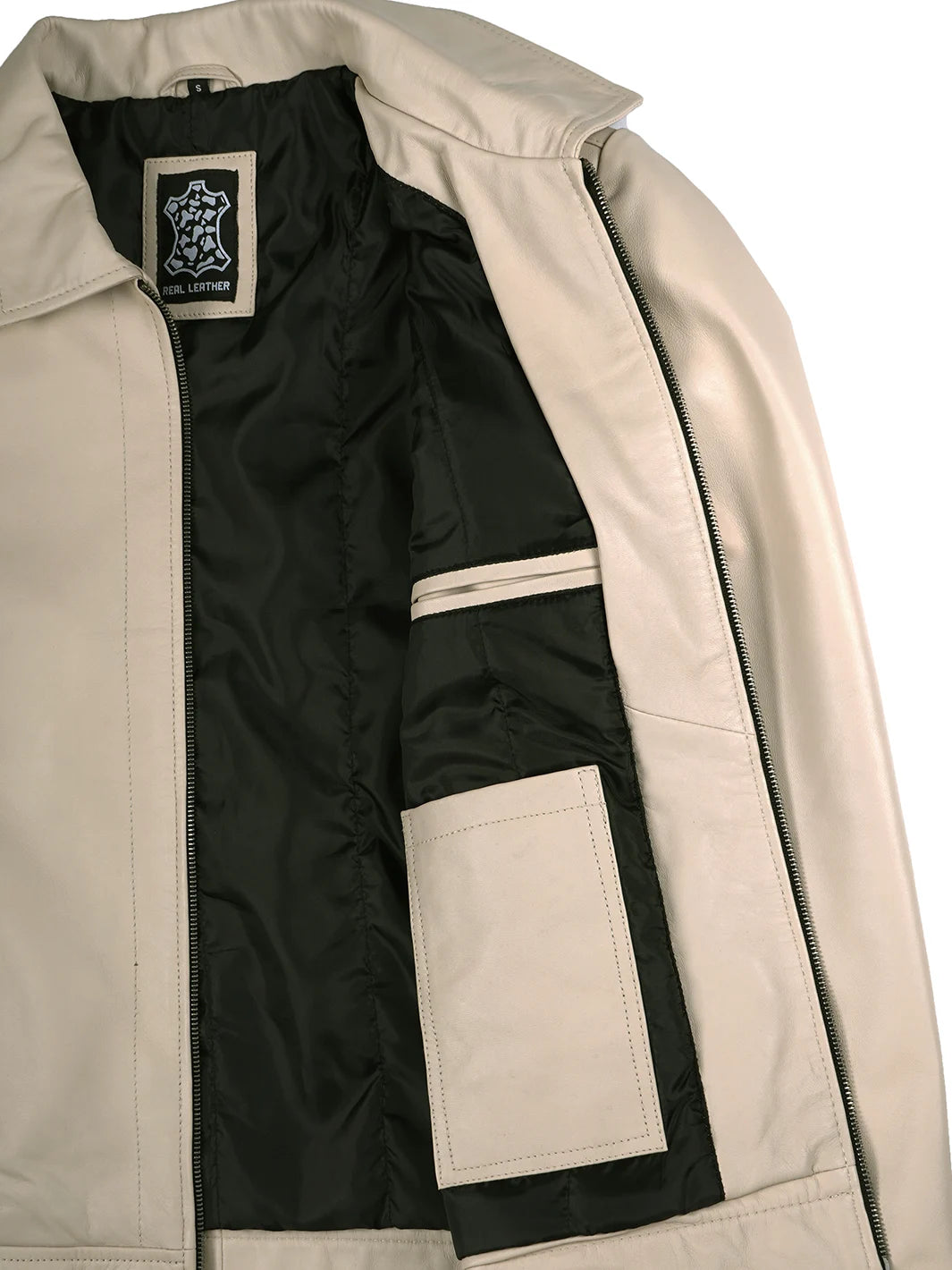 mens shirt collar leather jacket