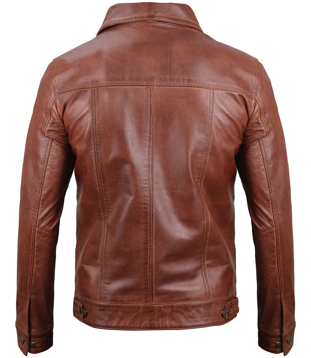 mens brown leather jacket