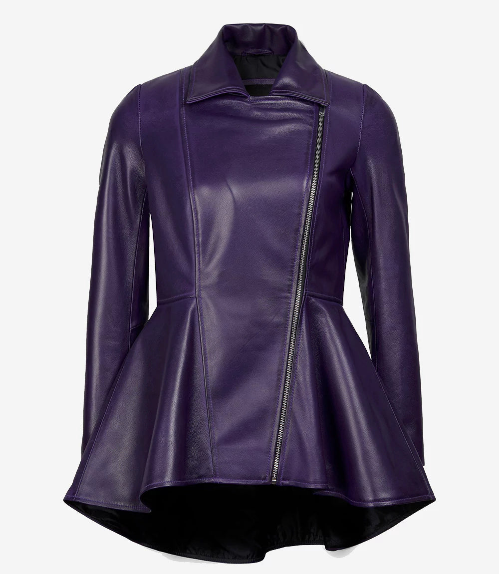 womens peplum leather jacket