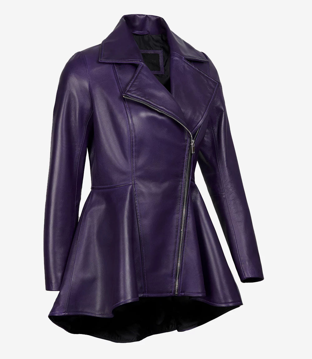 peplum leather jacket womens
