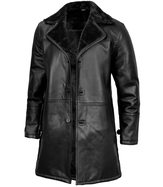 men's shearling leather coat