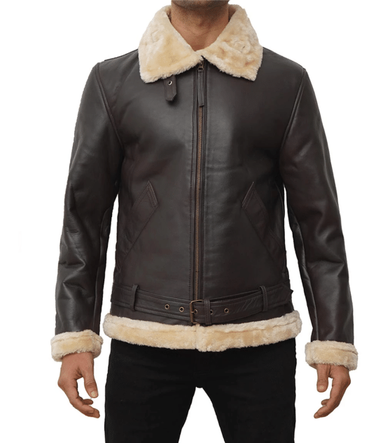 men shearling leather jacket