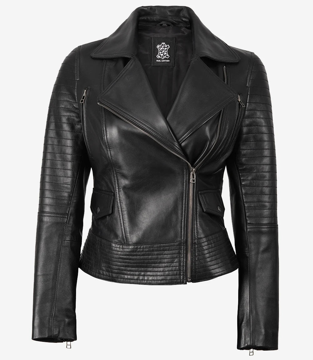 womens biker leather jacket