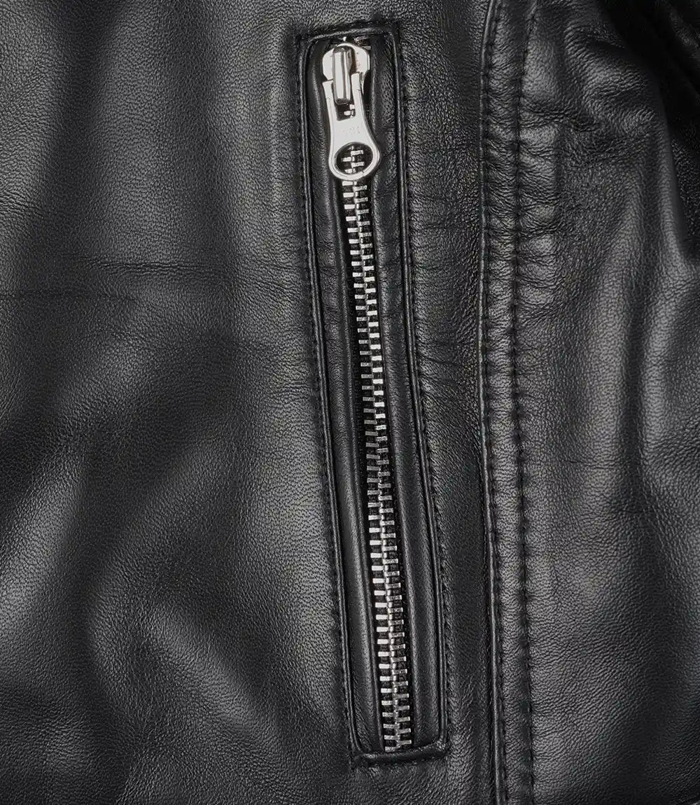 real leather jacket black