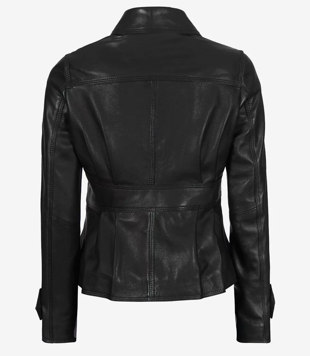 leather jacket womens peplum