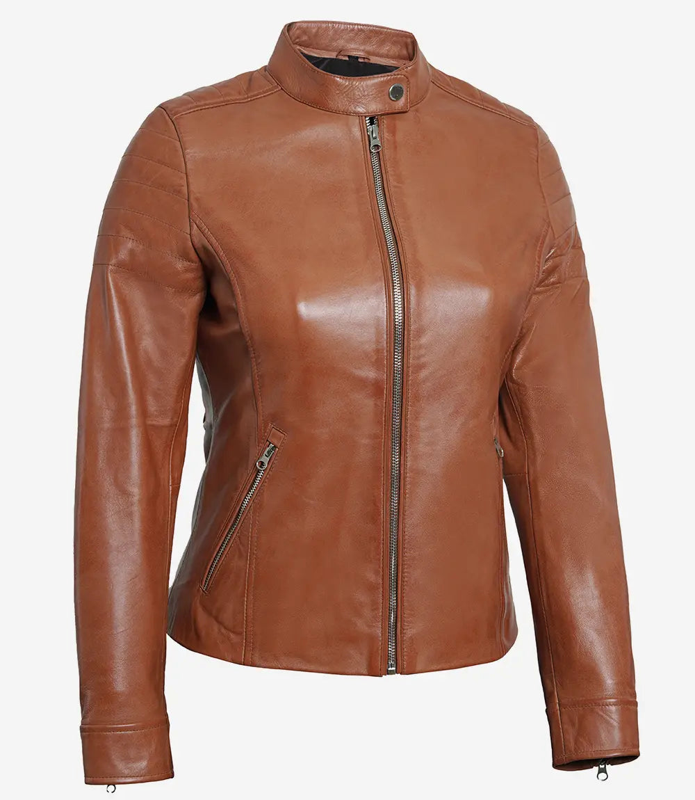biker brown womens jacket