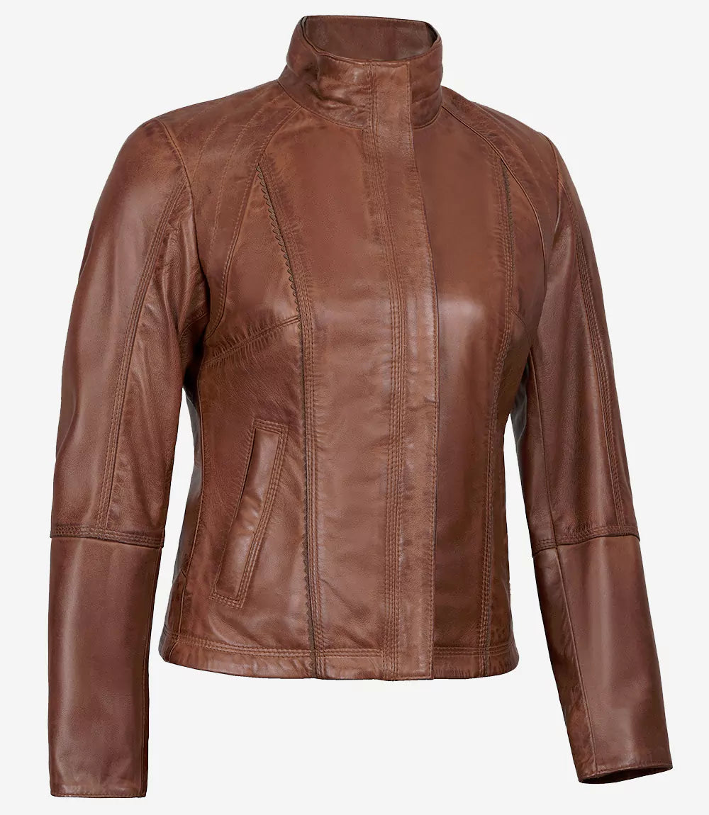 real brown leather jacket