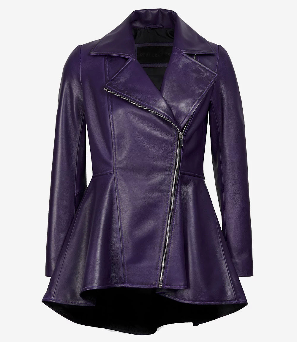 womens purple peplum jacket