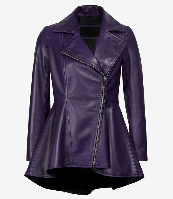 womens purple peplum jacket