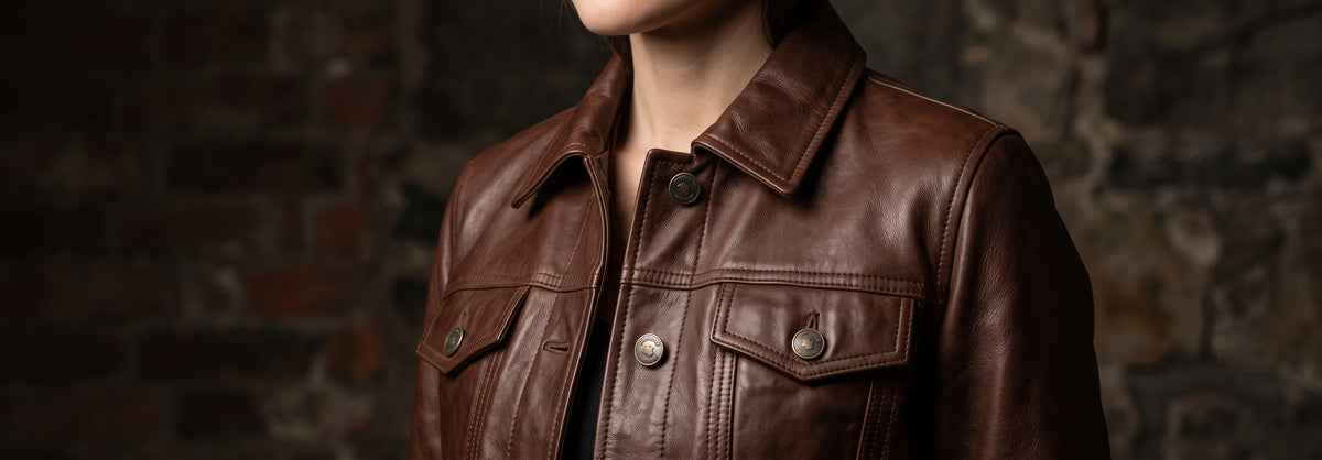 Vestes Trucker en Cuir pour Femme