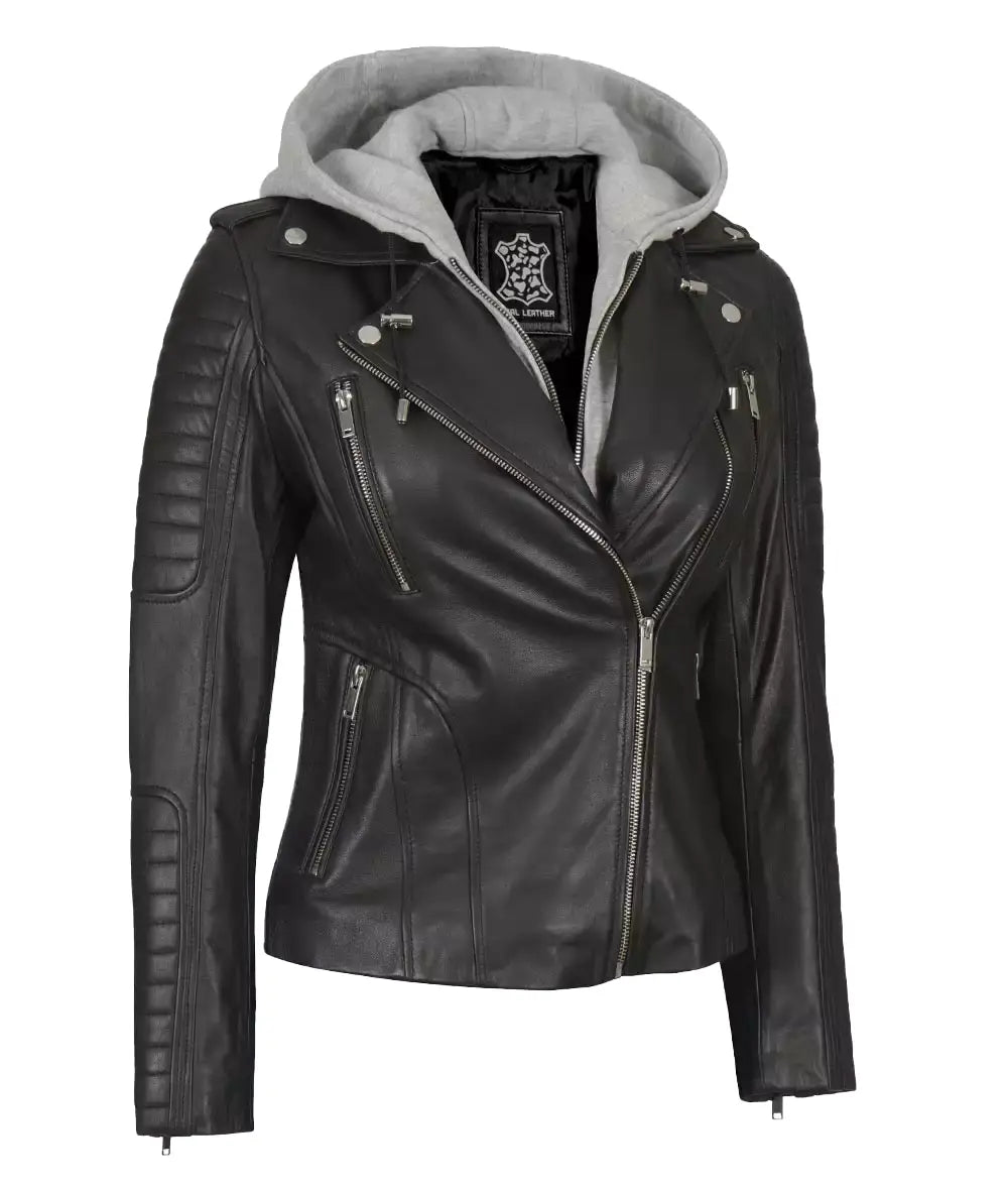 black leather jacket for women