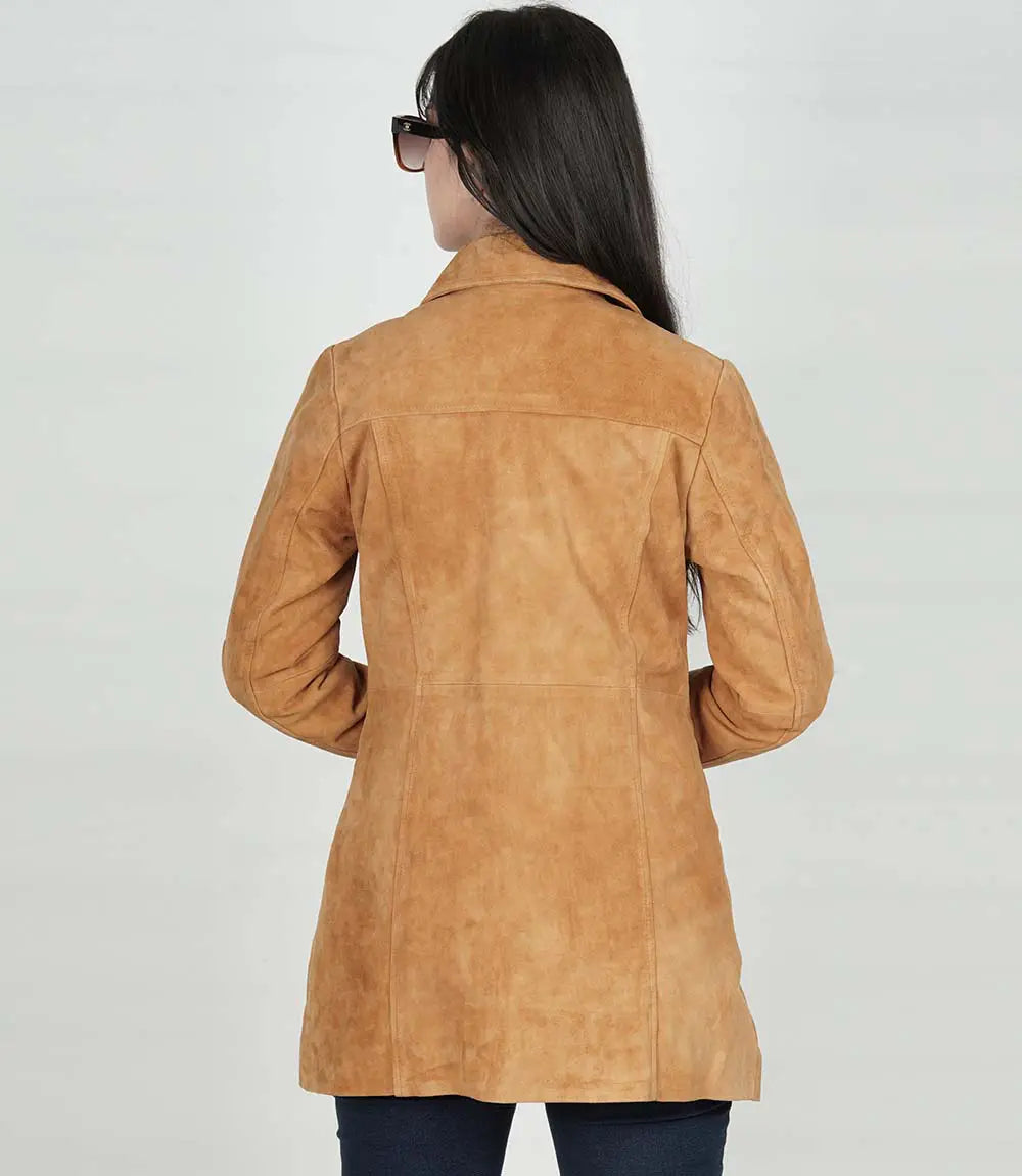 women brown suede jacket