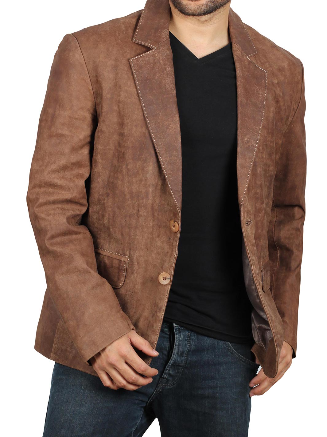 Brown leather Blazer