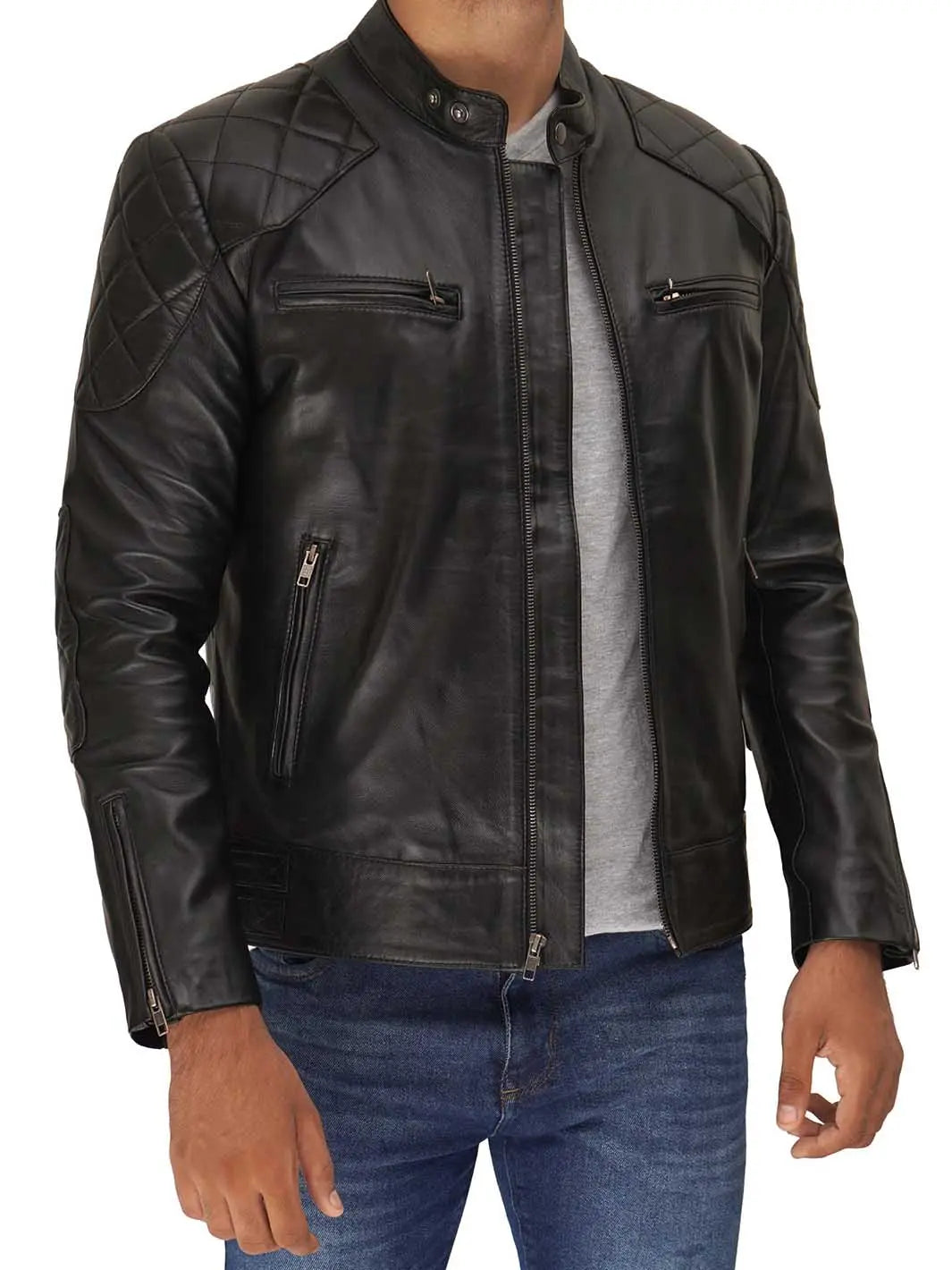 David Beckham Leather Jacket Black Decrum