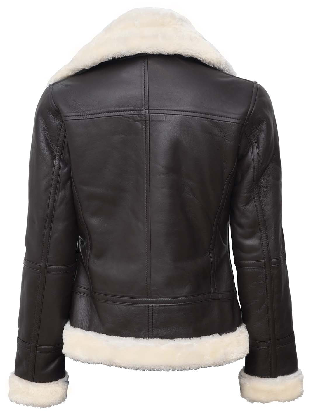 Frances Women Brown Shearling Leather Jacket