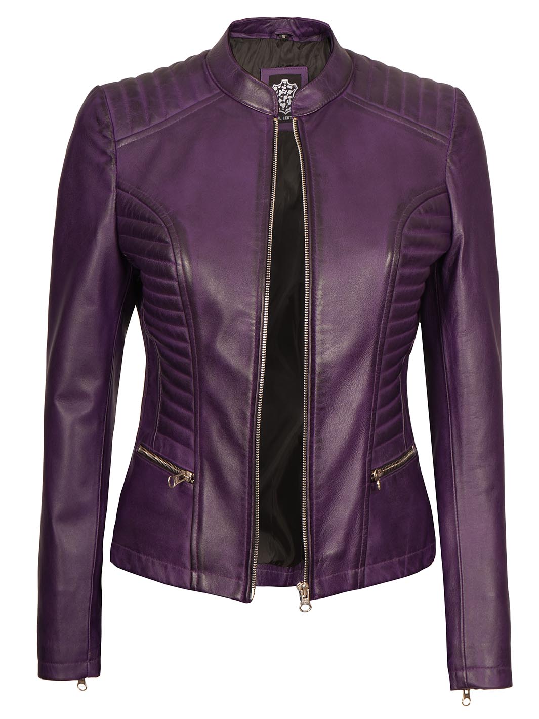 Womens Puple Leather Jacket