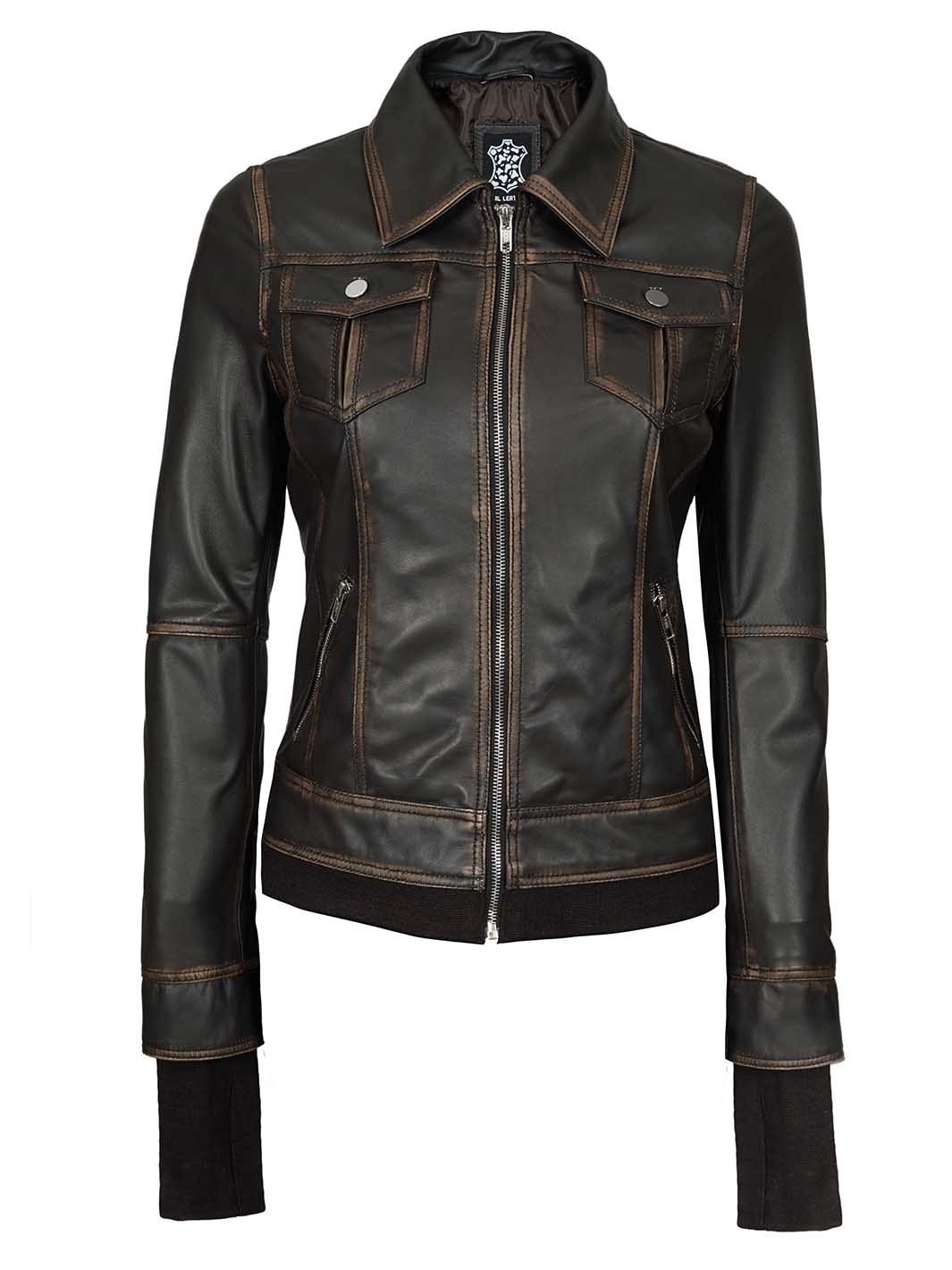 Womens Brown Leather Jacket