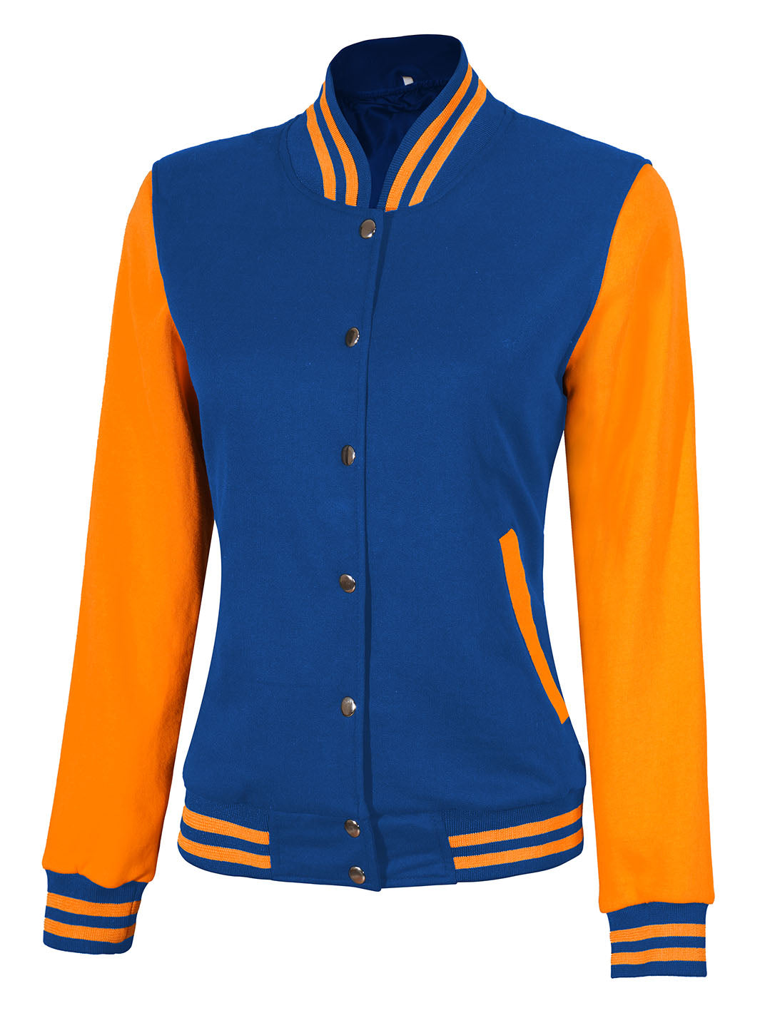 Womens Yellow & Royal Blue Plain Varsity