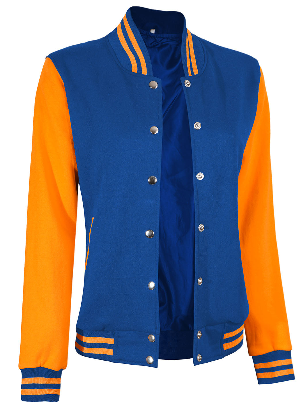 Womens Yellow & Royal Blue Plain Varsity