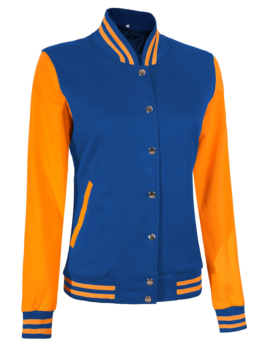 Womens Yellow & Royal Blue Plain Varsity